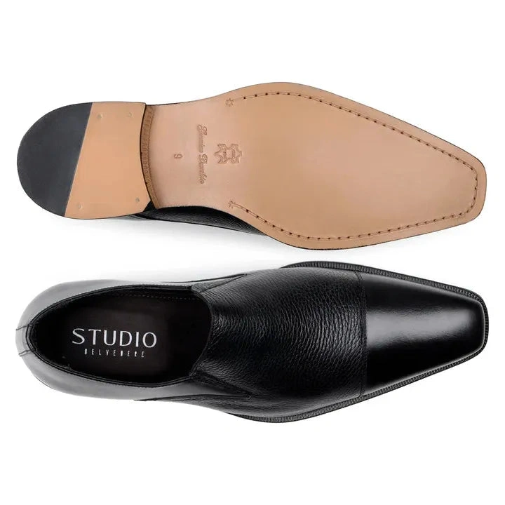 Belvedere Andreo Black: Italian Deerskin Perfection. Step into Luxury.