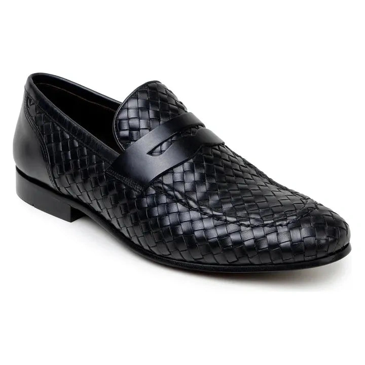 Luca Penny Loafers: Black Italian Leather. Effortless Style. Slip Into Luxury.